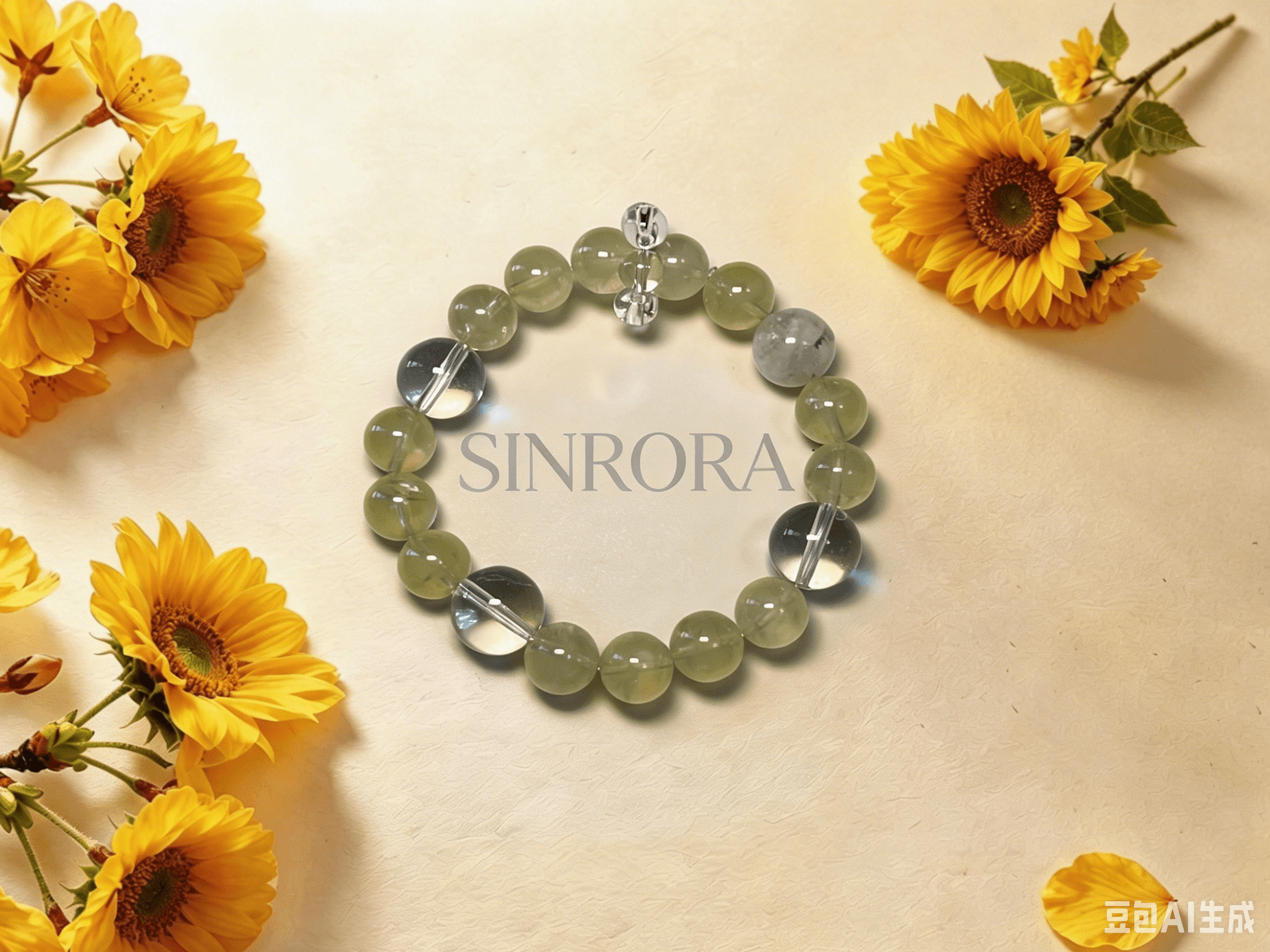 Lemon Quartz Clear Crystal Beaded Bracelet Handmade Solar Plexus Chakra Jewelry Gift Her - Image 1